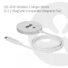 Belaidis įkroviklis club 3d CAC-3026 25W Qi2 magnetinis stovas, Qi 2.2 MagSafe suderinamas, 1 m kabelis, baltas