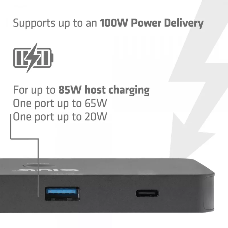 KVM jungiklis Club 3D Dual USB-C į HDMI, 2 prievadai, 4K UHD 3840x2160, USB-C konsolė, 65W PD, juodas