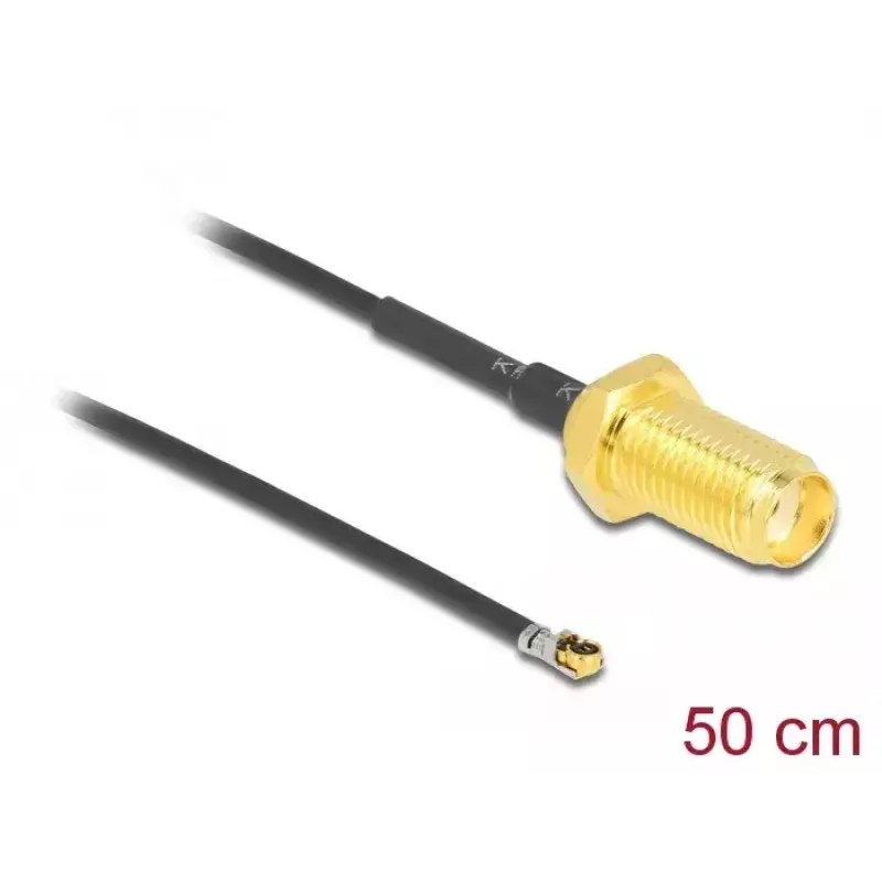 Koaksialinis kabelis DeLOCK 12666 0,5 m SMA MHF 4L LK juodas
