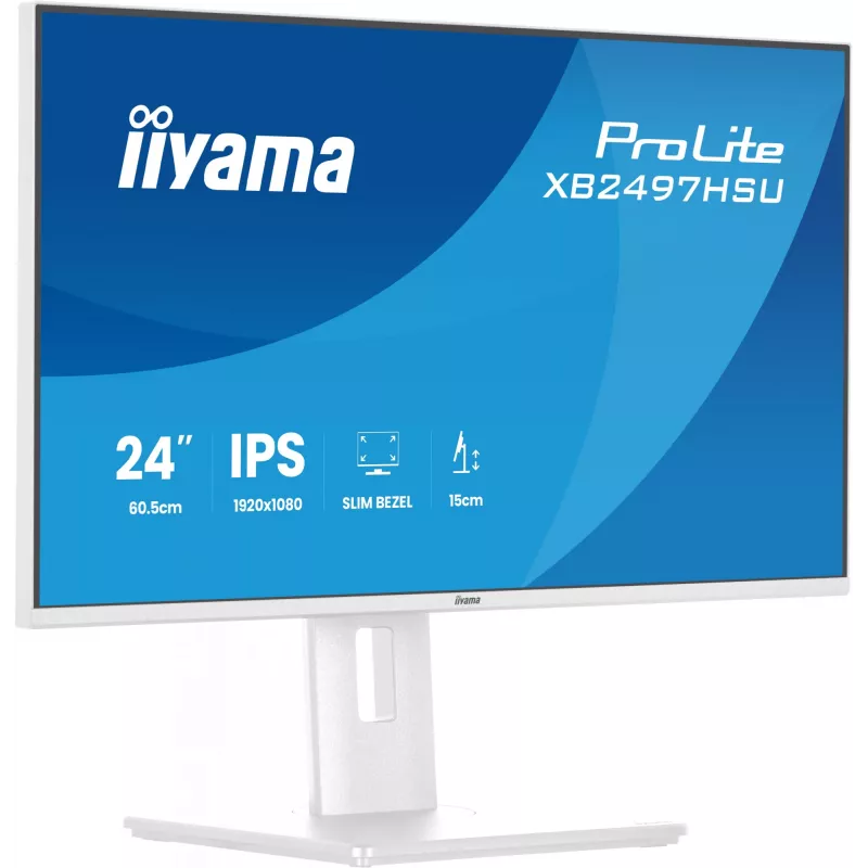 Monitorius iiyama ProLite XB2497HSU-W1 60,5 cm (23,8 colio) 1920 x 1080 pikselių Full HD LED Baltas