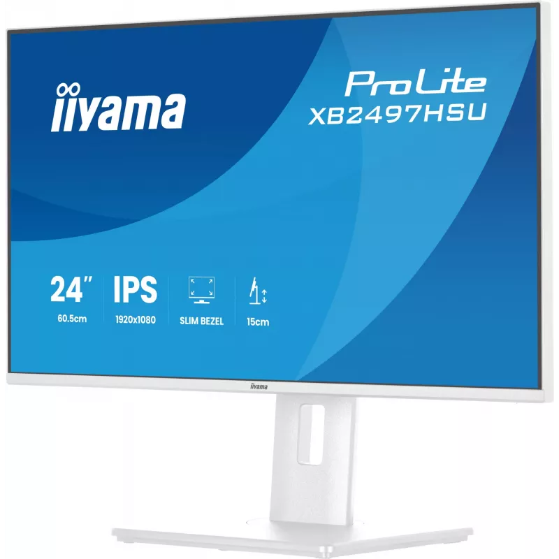 Monitorius iiyama ProLite XB2497HSU-W1 60,5 cm (23,8 colio) 1920 x 1080 pikselių Full HD LED Baltas