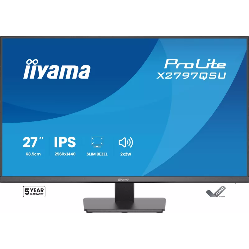 Monitorius IIYAMA ProLite X2797QSU-B1 27 colių (68,6 cm) 2560×1440 IPS LED Matt, 1 ms, USB 3.2 šakotuvas, garsiakalbiai, VESA