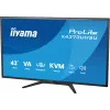 IIYAMA ProLite X4373UHSU-B2 43 colių LED 4K Ultra HD monitorius, 3840×2160, VA skydelis, 3 ms, 450 cd/m², USB 3.2 šakotuvas, garsiakalbiai, VESA, juodas