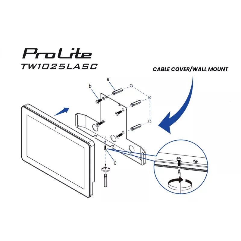 Monitorius iiyama ProLite TW1025LASC-B3PNR 10,1 colio (25,6 cm) WXGA IPS LED liečiamasis ekranas, 1280x800, 16:10, USB šakotuvas, garsiakalbiai, VESA, juodas