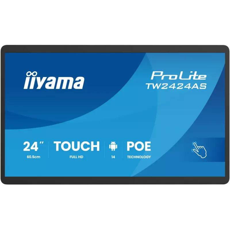 Interaktyvus plokščiasis ekranas IIYAMA TW2424AS-B3P 23,8 colio Full HD IPS jutiklinis su Wi-Fi Android 24/7 450 cd/m²
