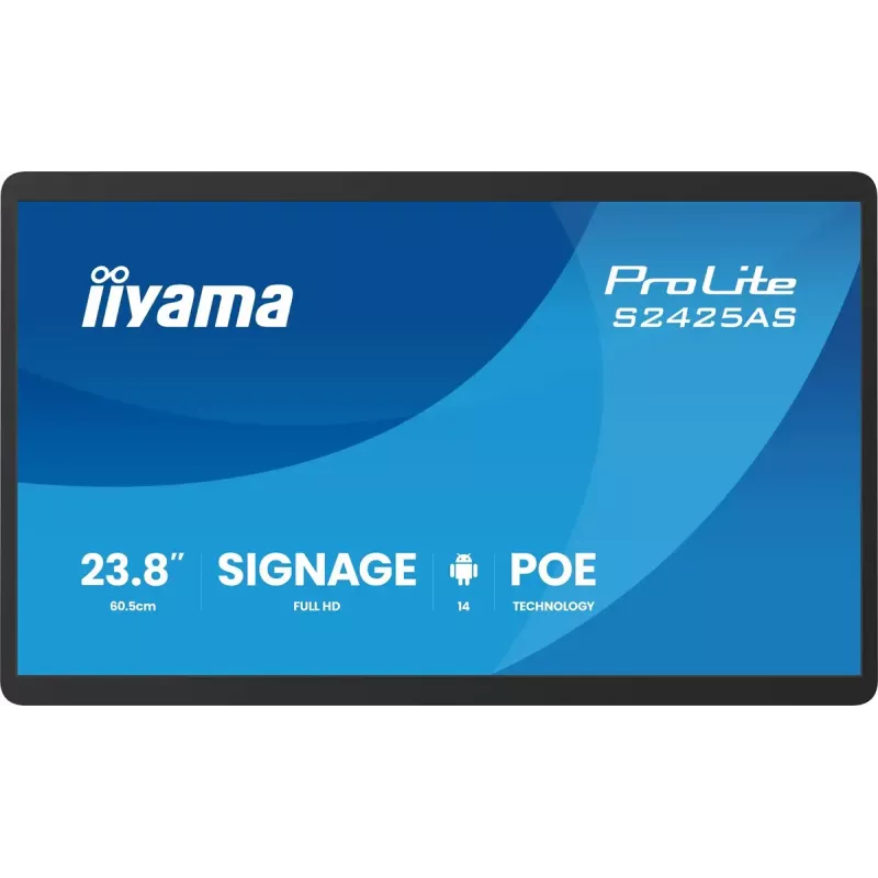 IIYAMA ProLite S2425AS-B1P skaitmeninis informacinis ekranas 60,5 cm (23,8 colio) LCD Wi-Fi 500 cd/m² Full HD juodas su įmontuotu procesoriumi Android 24/7
