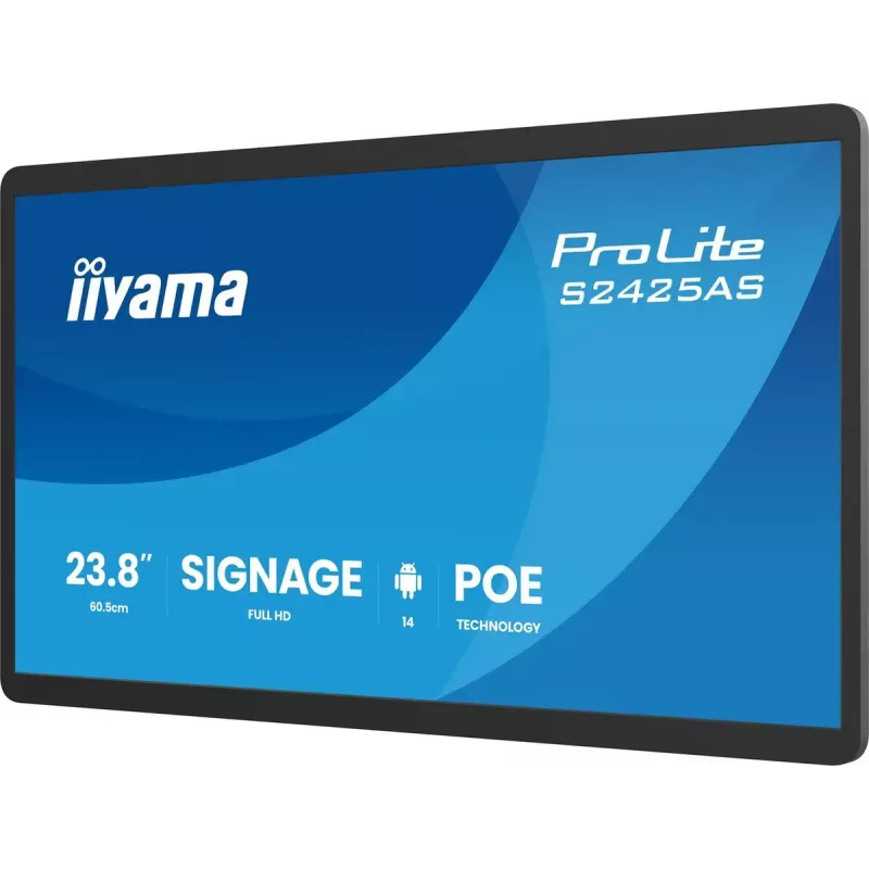 IIYAMA ProLite S2425AS-B1P skaitmeninis informacinis ekranas 60,5 cm (23,8 colio) LCD Wi-Fi 500 cd/m² Full HD juodas su įmontuotu procesoriumi Android 24/7