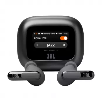 JBL Live Beam 3 belaidės ausinės į ausis, skambučiams/muzikai/sportui/kasdienai, juodos