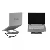 CLUB3D reguliuojamas aliumininis stovas nešiojamam kompiuteriui su USB-C išplėtimu, pilkas, 260 mm, 224 mm, 56 mm, 1,76 kg, 315 mm