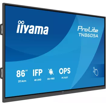iiyama TN8605A-B1AG interaktyvus plokščias skydelis 2.17 m (85.6 colio) 500 cd/m² 4K Ultra HD juodas liečiamas ekranas