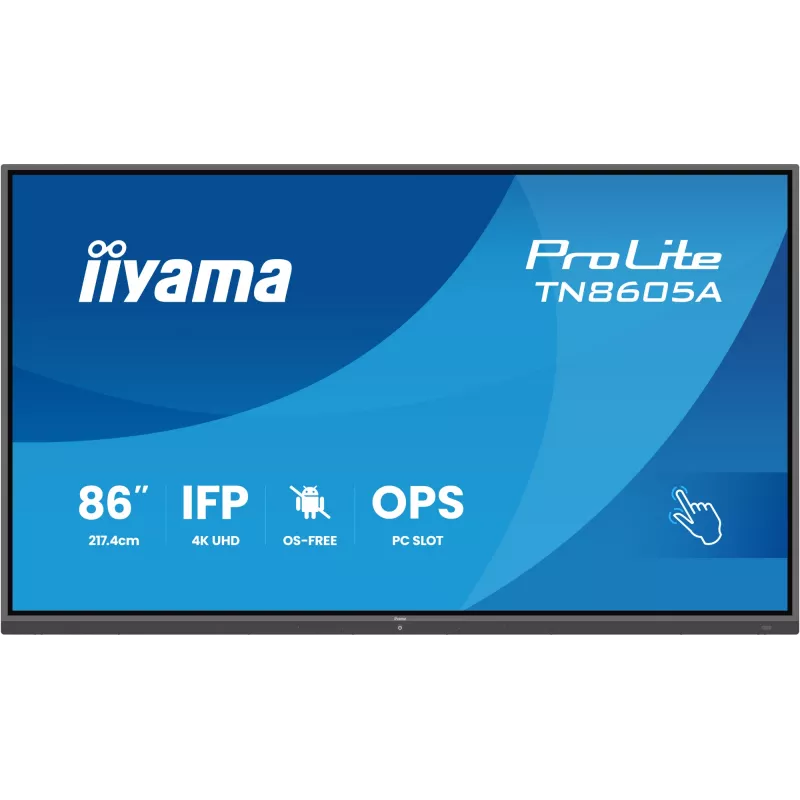 iiyama TN8605A-B1AG interaktyvus plokščias skydelis 2.17 m (85.6 colio) 500 cd/m² 4K Ultra HD juodas liečiamas ekranas
