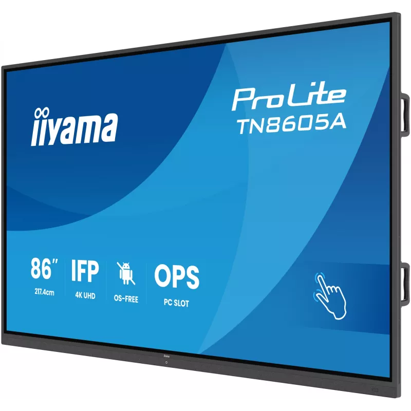 iiyama TN8605A-B1AG interaktyvus plokščias skydelis 2.17 m (85.6 colio) 500 cd/m² 4K Ultra HD juodas liečiamas ekranas