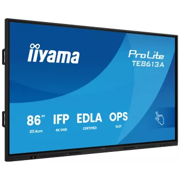Interaktyvus plokščiasis ekranas IIYAMA TE8613A-B2AG 85.6 colio (2.17 m) 4K UHD, 500 cd/m², Wi‑Fi, Android, 24/7