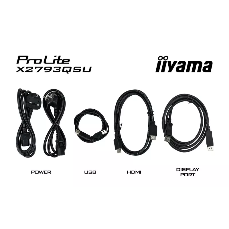 IIYAMA ProLite X2793QSU-B1 27 colių QHD 2560x1440 IPS LED monitorius, 1 ms, USB šakotuvas, garsiakalbiai, VESA