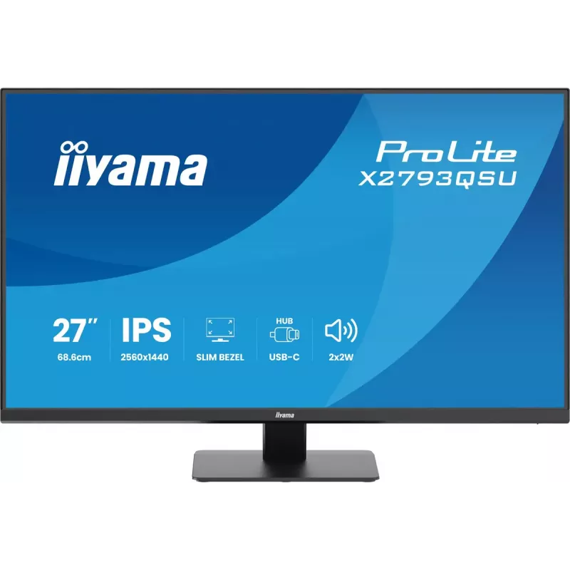 IIYAMA ProLite X2793QSU-B1 27 colių QHD 2560x1440 IPS LED monitorius, 1 ms, USB šakotuvas, garsiakalbiai, VESA
