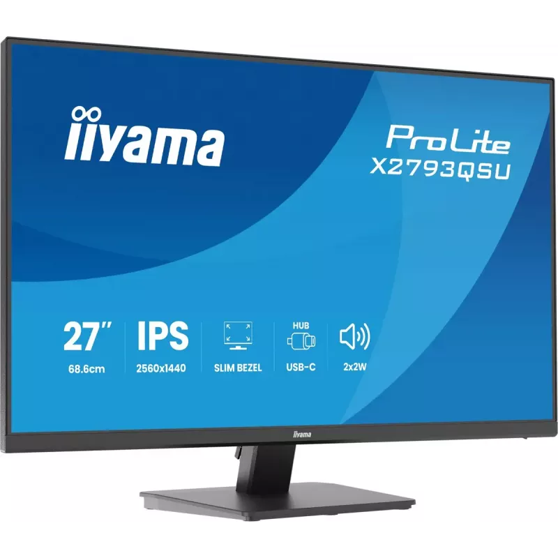 IIYAMA ProLite X2793QSU-B1 27 colių QHD 2560x1440 IPS LED monitorius, 1 ms, USB šakotuvas, garsiakalbiai, VESA