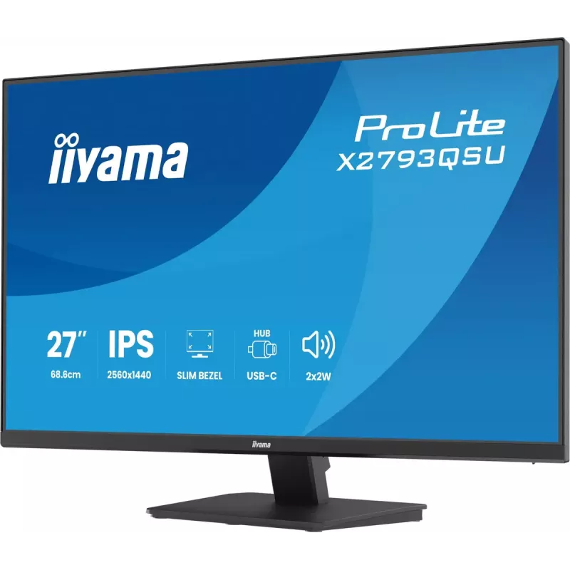 IIYAMA ProLite X2793QSU-B1 27 colių QHD 2560x1440 IPS LED monitorius, 1 ms, USB šakotuvas, garsiakalbiai, VESA