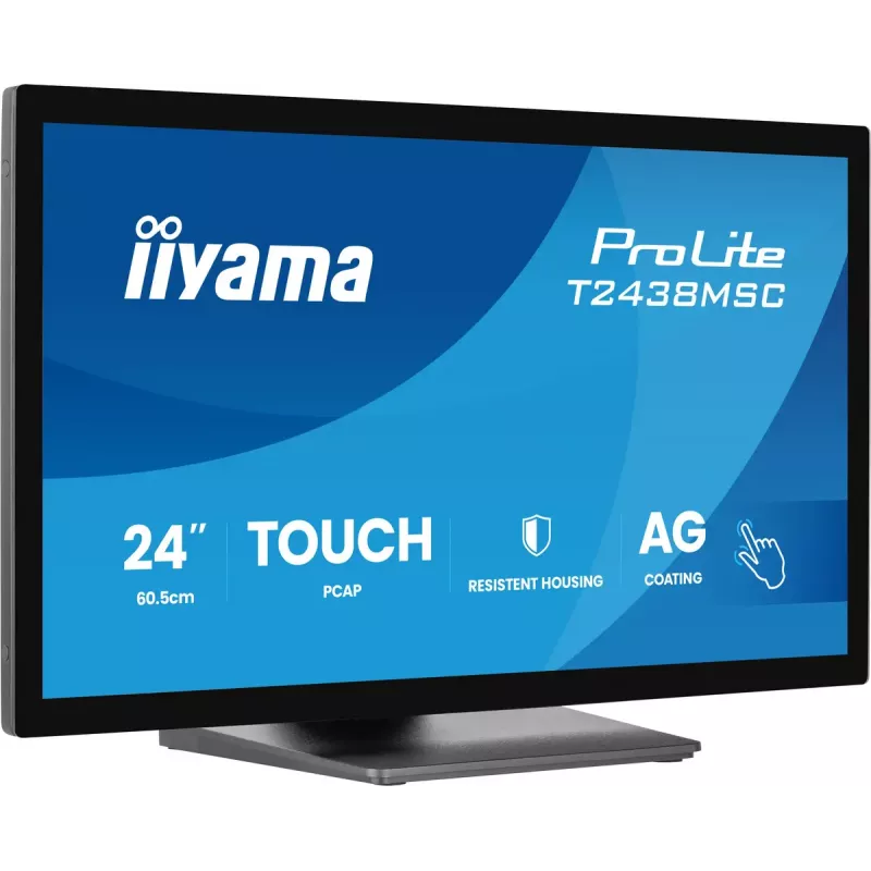 iiyama ProLite T2438MSC-B2 kompiuterio monitorius 60,5 cm (23,8 colio) 1920 x 1080 pikselių Full HD LED jutiklinis ekranas juodas