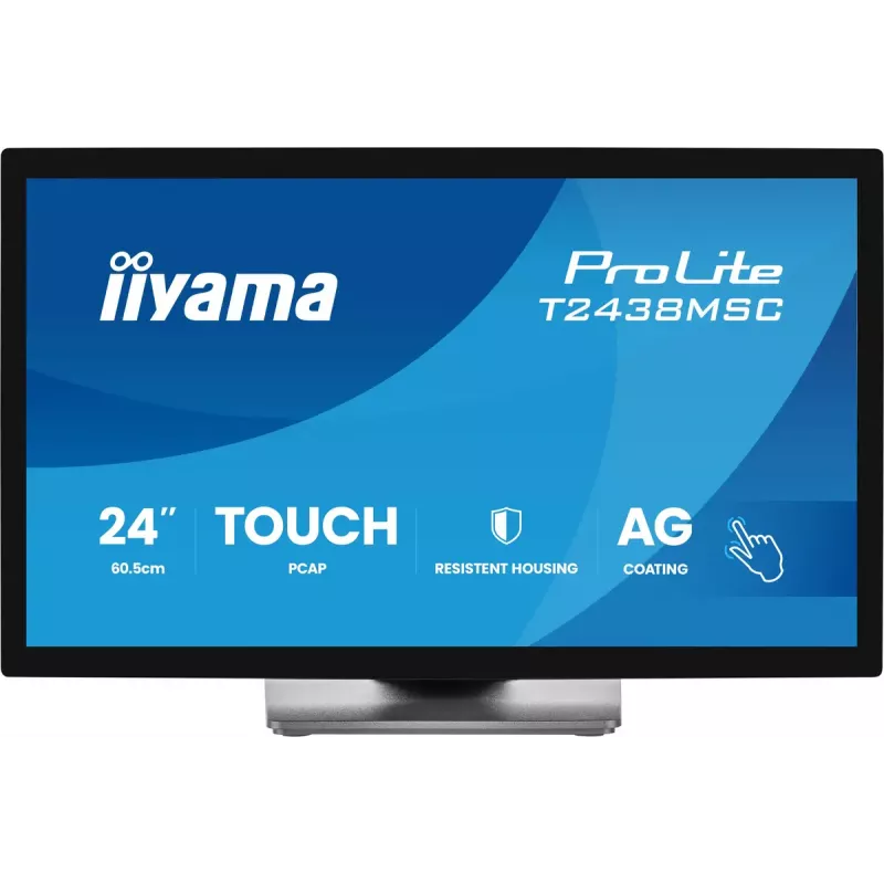 iiyama ProLite T2438MSC-B2 kompiuterio monitorius 60,5 cm (23,8 colio) 1920 x 1080 pikselių Full HD LED jutiklinis ekranas juodas