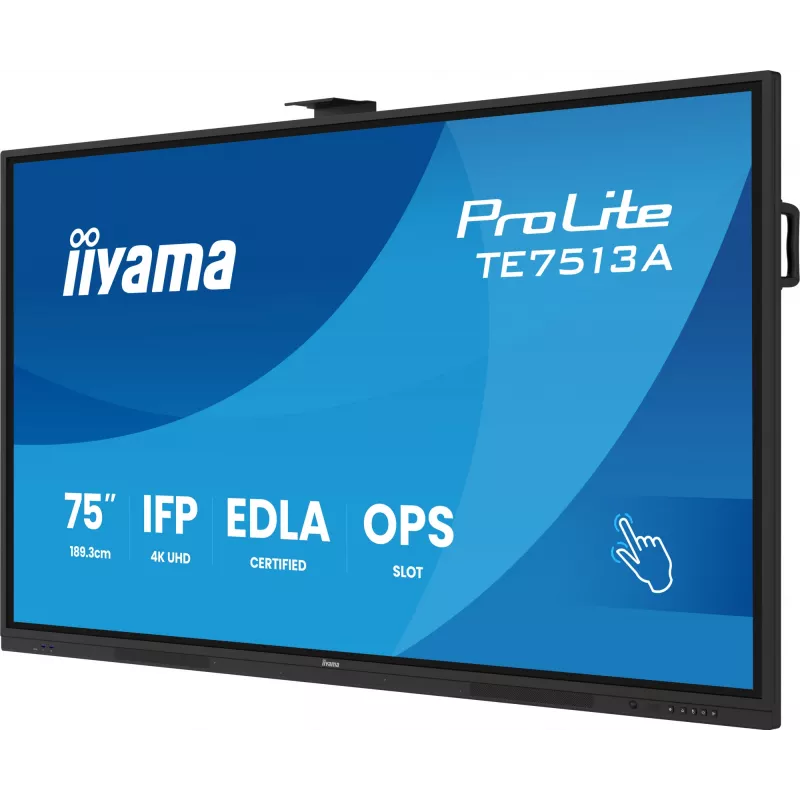Interaktyvus plokščiasis ekranas IIYAMA TE7513A-B2AG 75 colių 4K UHD jutiklinis, 500 cd/m², Wi‑Fi, Android, 24/7