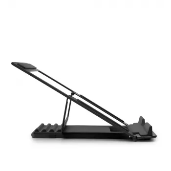 Lindy Collapsible Square Laptop Riser – sulankstomas nešiojamojo kompiuterio stovas, aliuminis, juodas/sidabrinis, 10 kg
