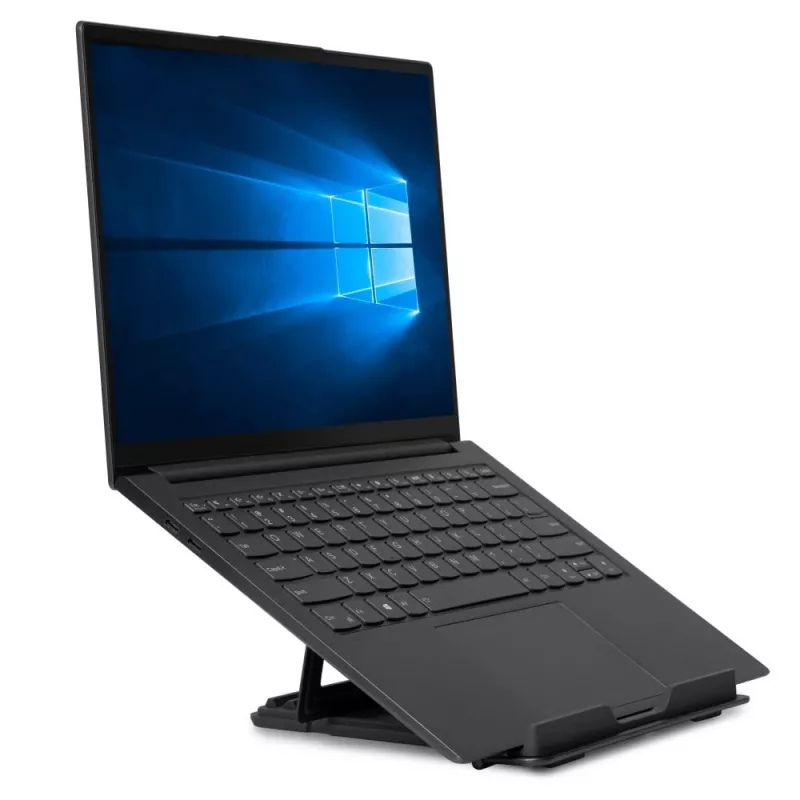Lindy Collapsible Square Laptop Riser – sulankstomas nešiojamojo kompiuterio stovas, aliuminis, juodas/sidabrinis, 10 kg