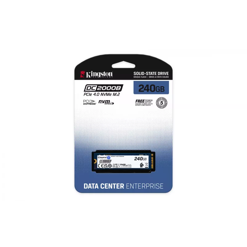 Kingston DC2000B 240GB PCIe 4.0 M.2 2280 Enterprise SSD (be šilumos šalintuvo)