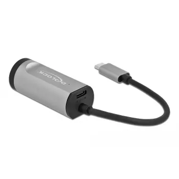 USB Type-C adapteris DeLOCK 64116 Gigabit LAN Power Delivery pilkas