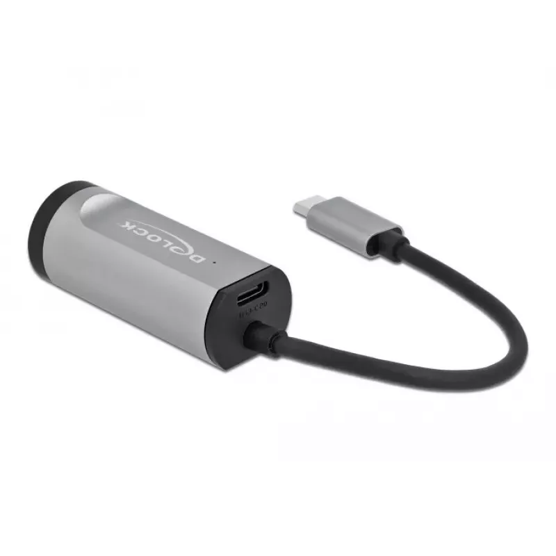 USB Type-C adapteris DeLOCK 64116 Gigabit LAN Power Delivery pilkas