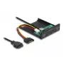 DeLOCK 3,5 colio USB priekinis skydelis 2× USB Type-C 2× USB Type-A juodas