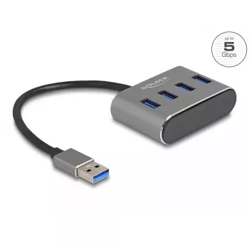 DeLOCK 63190 USB 3.2 Gen 1 šakotuvas 4× USB-A, 5000 Mbit/s, juodas