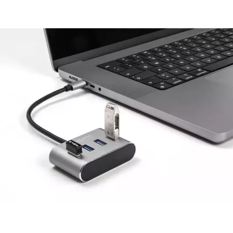 DeLOCK 63223 USB 3.2 Gen 1 Type-C šakotuvas 5000 Mbit/s juodas