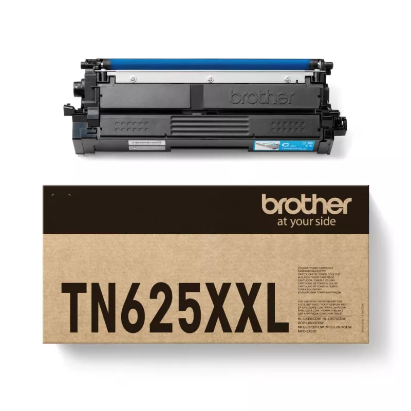 Originalus kasečių toneris Brother TN-625XXLC mėlyna (cyan), 6500 puslapių, 1 vnt.