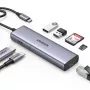 USB-C stotelė UGREEN 90568 2×USB 3.0 HDMI RJ45 SD TF PD