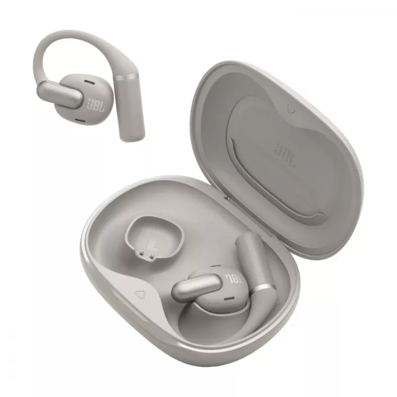 Ausinės JBL Sense Pro TWS užkabinamos ant ausies, skirtos skambučiams ir muzikai, 20–40000 Hz, USB‑C įkrovimo stovas, Pilka, 95,2 g