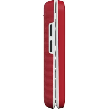 Sulankstomas telefonas Doro Leva E30, 2,8 colio (7,11 cm) 320x240, viena SIM, 0,3 MP kamera, 1150 mAh, IP55, raudonai baltas