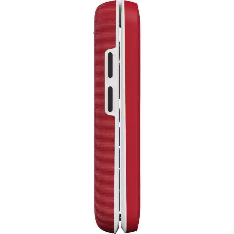 Sulankstomas telefonas Doro Leva E30, 2,8 colio (7,11 cm) 320x240, viena SIM, 0,3 MP kamera, 1150 mAh, IP55, raudonai baltas
