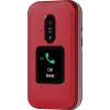 Sulankstomas telefonas Doro Leva E30, 2,8 colio (7,11 cm) 320x240, viena SIM, 0,3 MP kamera, 1150 mAh, IP55, raudonai baltas
