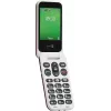 Sulankstomas telefonas Doro Leva E30, 2,8 colio (7,11 cm) 320x240, viena SIM, 0,3 MP kamera, 1150 mAh, IP55, raudonai baltas