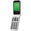 Sulankstomas telefonas Doro Leva E30, 2,8 colio (7,11 cm) 320x240, viena SIM, 0,3 MP kamera, 1150 mAh, IP55, raudonai baltas