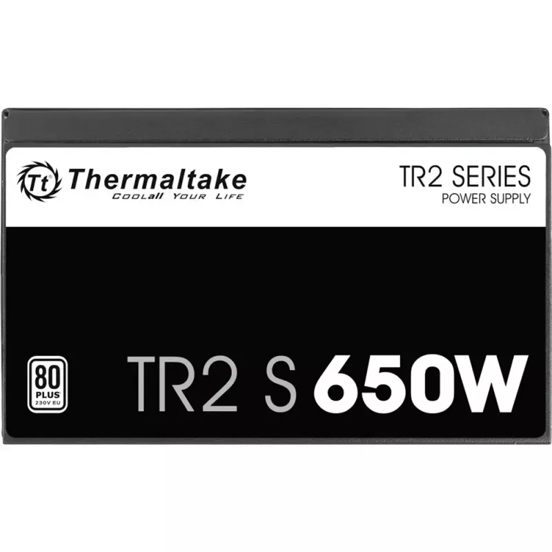 Maitinimo blokas Thermaltake TR2 S 650W – ATX, 20+4 kontaktų, 80 PLUS, 120 mm ventiliatorius, juodas