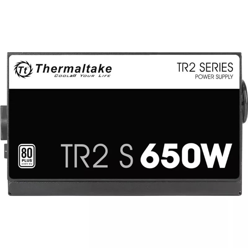 Maitinimo blokas Thermaltake TR2 S 650W – ATX, 20+4 kontaktų, 80 PLUS, 120 mm ventiliatorius, juodas