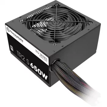 Maitinimo blokas Thermaltake TR2 S 650W – ATX, 20+4 kontaktų, 80 PLUS, 120 mm ventiliatorius, juodas
