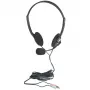 Manhattan Stereo On-Ear ausinės su mikrofonu (3,5 mm), lankstus mikrofonas, garsumo valdymas, putplasčio pagalvėlės, 2x 3,5 mm stereo lizdas, 2 m laidas, juodos, trejų metų garantija