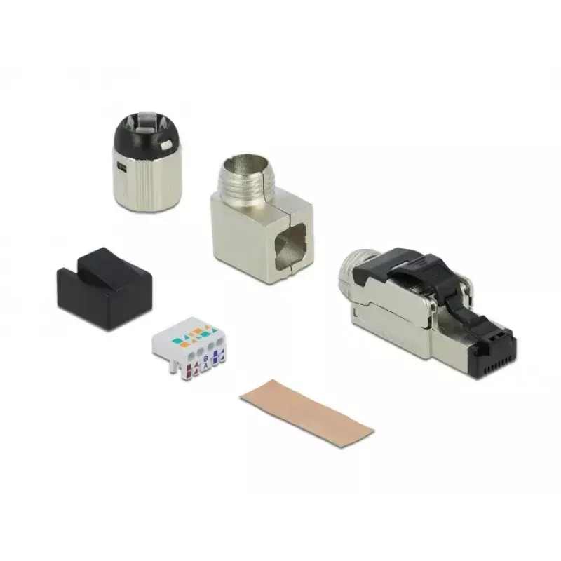RJ45 kištukas lauko montavimui Cat.6A metalinis kampuotas DeLOCK 86289