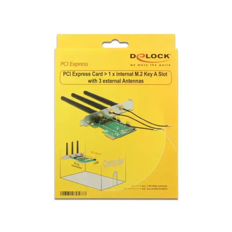 DeLOCK 89568 vidinė PCI Express sąsajos plokštė su M.2 Key A lizdu