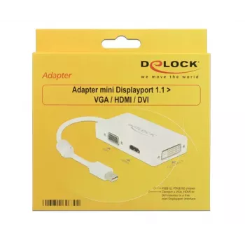 Adapteris DeLOCK 0,16 m Mini DisplayPort į VGA / HDMI / DVI-D