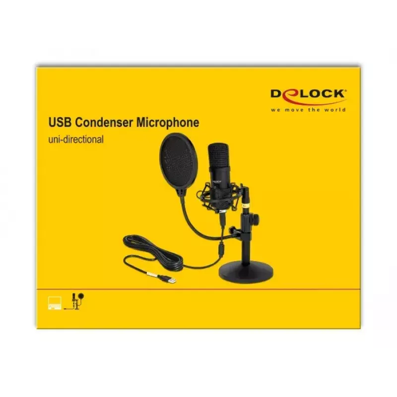Kondensatorinis mikrofonas USB DeLOCK 66300