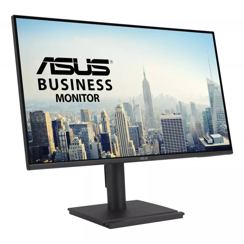 ASUS BE27AQ 27 colių IPS LCD monitorius, 2560 x 1440 WQHD, 5 ms, USB 3.2 šakotuvas, reguliuojamas aukštis, VESA, įmontuoti garsiakalbiai, juodas