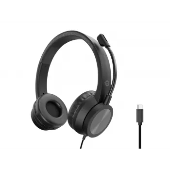 Ausinės CONCEPTRONIC POLONA05BC — Stereo USB-C, triukšmą slopinantis mikrofonas, uždengiančios ausis, 2 m laidas, 20–22000 Hz, juodos